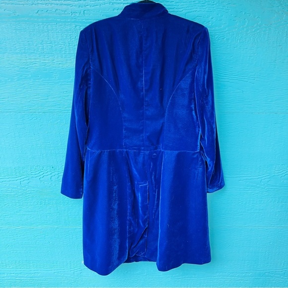 RALPH LAUREN VELVET SAPPHIRE BLUE WESTERN DOUBLE BREASTED LONG JACKET SZ 12 NWT - Picture 6 of 7